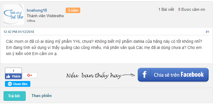 Câu hỏi của chị em về YHL